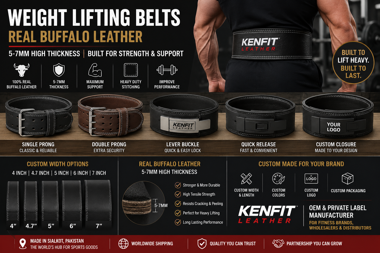 Weight Lifting Belts Made from Genuine Buffalo Leather: Manufacturing Guide for Fitness Brands